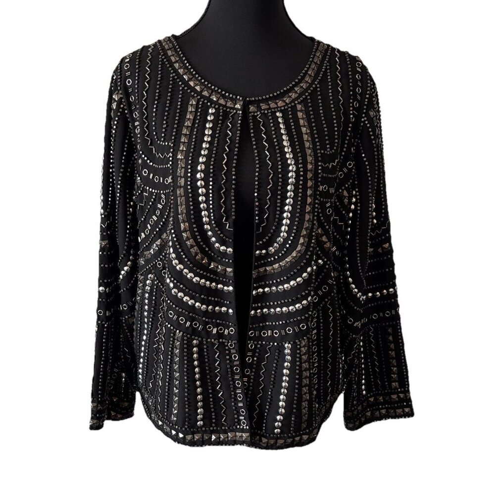Velvet By Graham & Spencer Black Studded Black Jacket Size Large Boho Festival